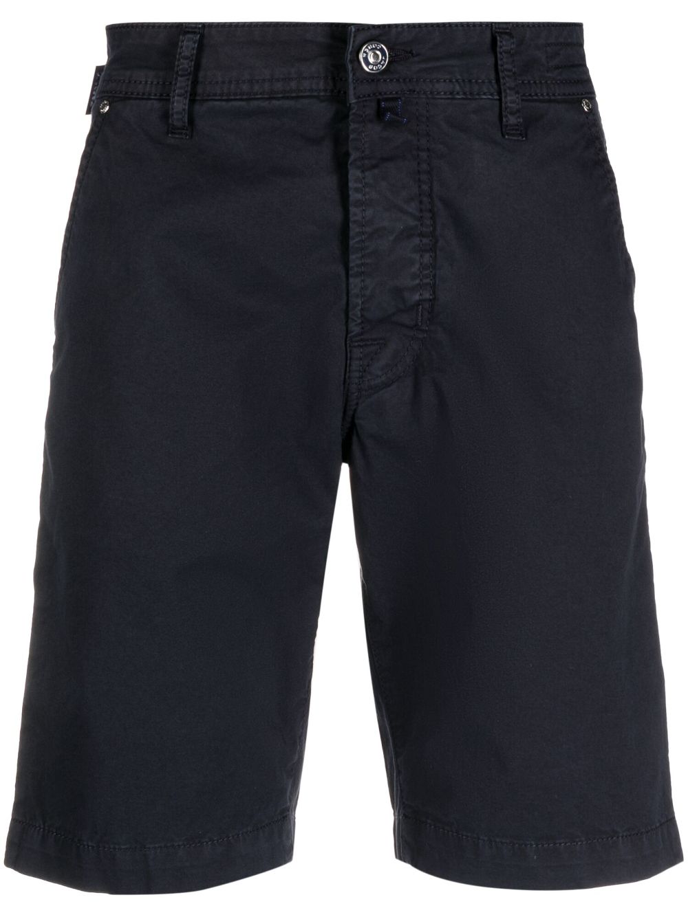 Jacob Cohën logo-patch Cotton Bermuda Shorts Blue Men Bermuda Shorts Maison-Kitsune