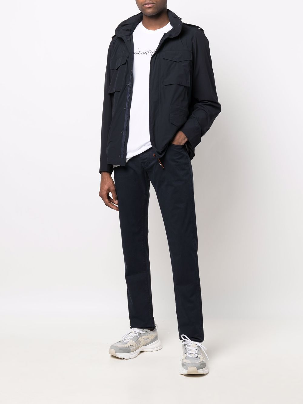 Jacob Cohën scar-detail five-pocket straight-leg Trousers Blue Maison-Kitsune Men Regular-Fit & Straight Leg Pants
