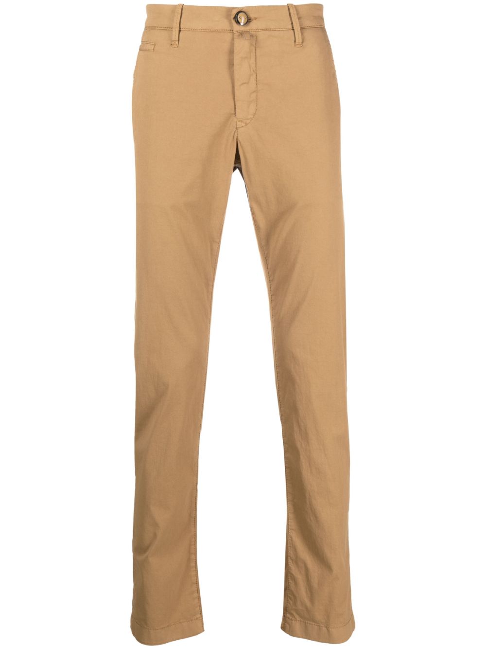 Jacob Cohën logo-patch Tailored Trousers Neutrals Men Regular-Fit & Straight Leg Pants Maison-Kitsune