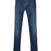 Men Slim-Fit Jeans Maison-Kitsune Jacob Cohën logo-embroidered slim-fit Jeans Blue