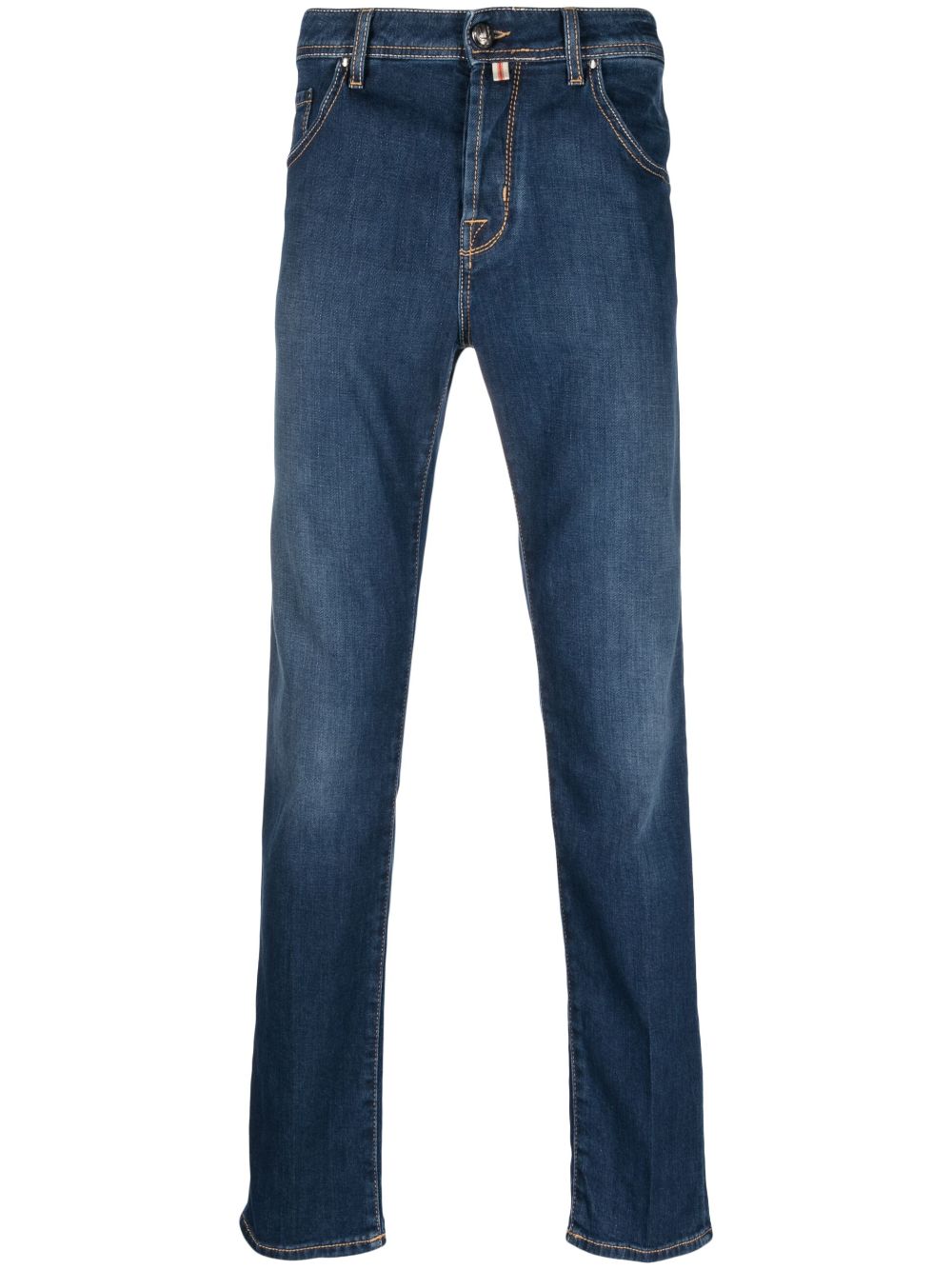 Men Slim-Fit Jeans Maison-Kitsune Jacob Cohën logo-embroidered slim-fit Jeans Blue