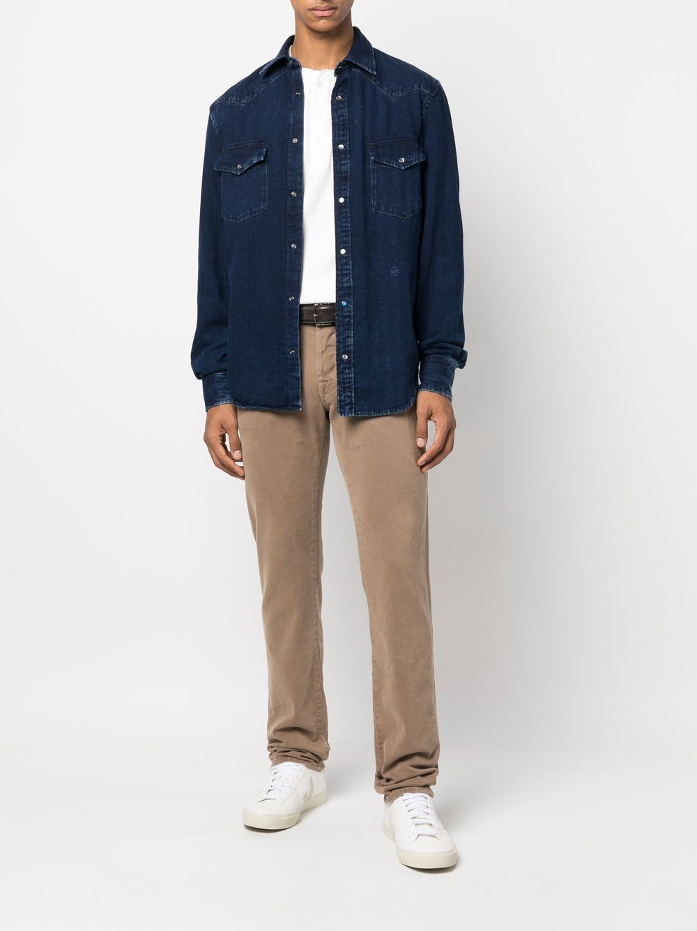 Jacob Cohën five-pocket Slim Trousers Neutrals Maison-Kitsune Men Regular-Fit & Straight Leg Pants