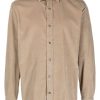 Men Shirts Maison-Kitsune Jacob Cohën logo-embroidered Cotton Corduroy Shirt Brown