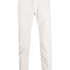 Jacob Cohën logo-patch tapered-leg Trousers White Men Tapered Pants Maison-Kitsune