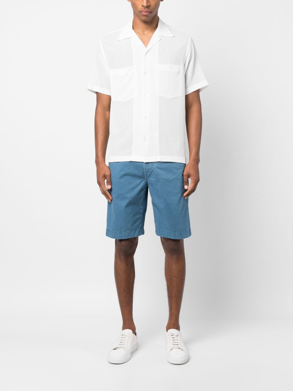Jacob Cohën logo-patch Stretch Bermuda Shorts Blue Maison-Kitsune Men Bermuda Shorts
