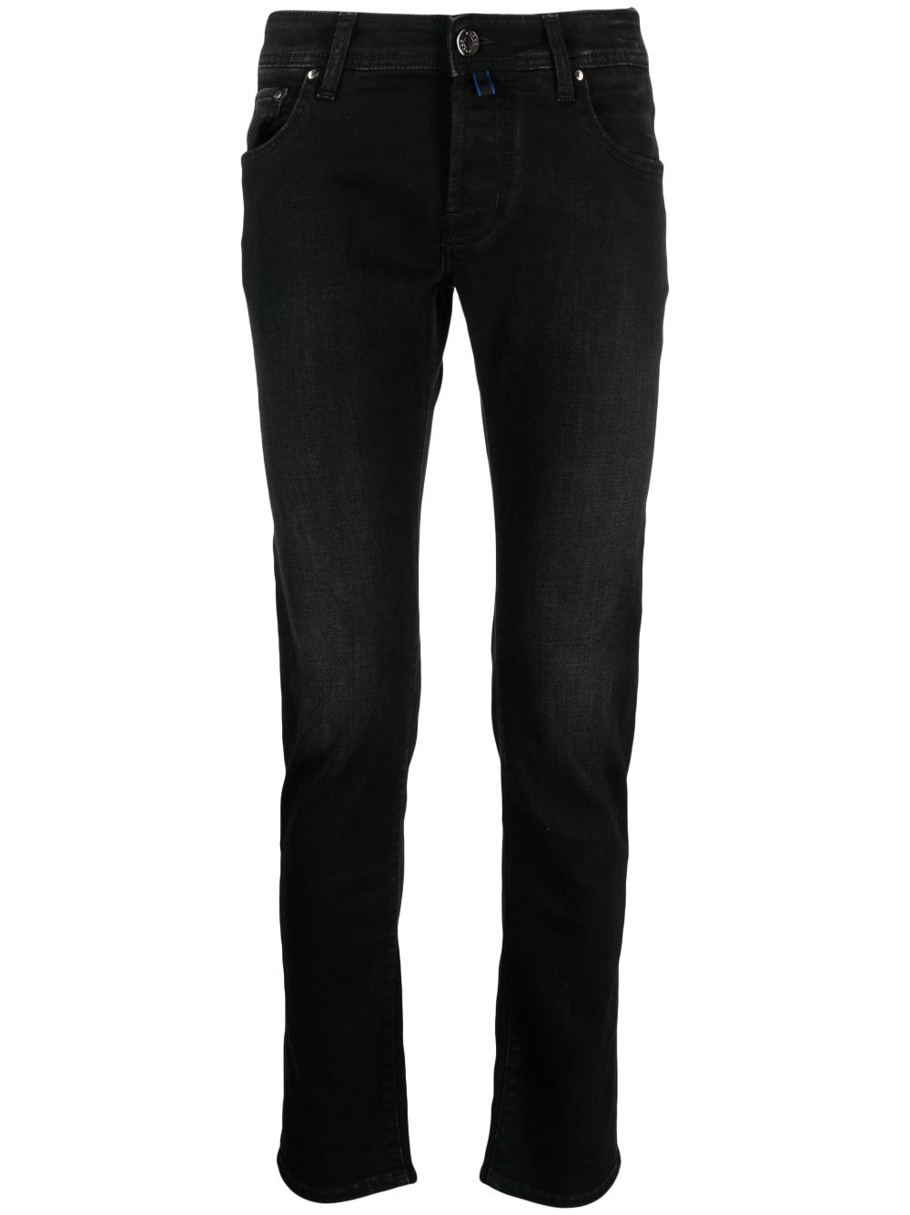 Maison-Kitsune Skinny Pants Men Jacob Cohën contrasting-pocket Skinny Trousers Black