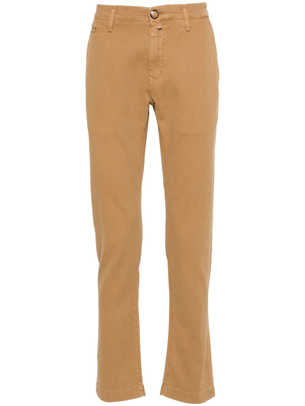 Jacob Cohën slim-cut Piqué Trousers Brown Men Regular-Fit & Straight Leg Pants Maison-Kitsune