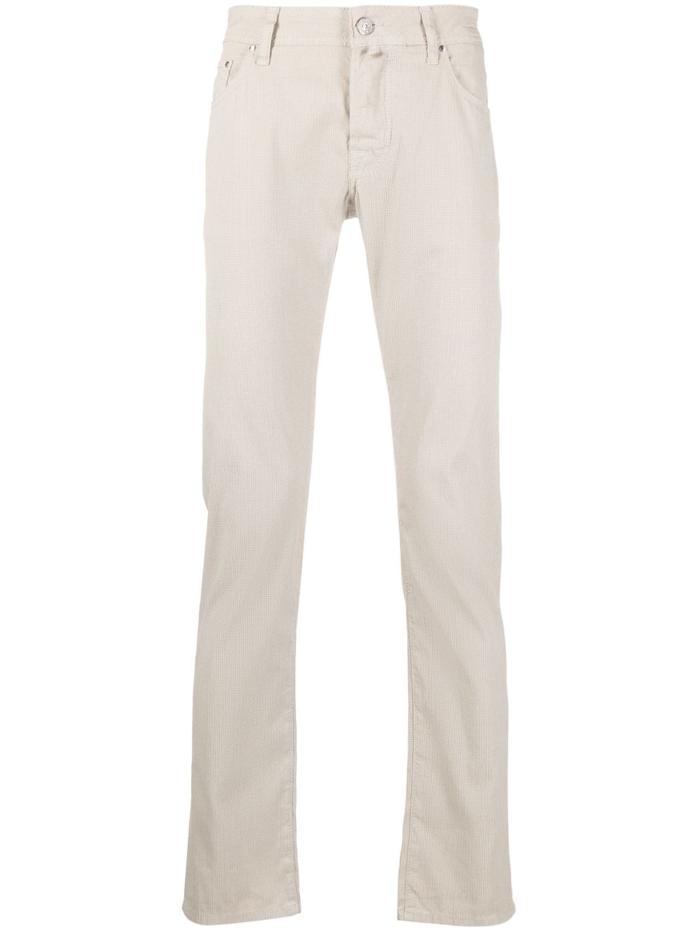 Jacob Cohën embroidered-logo straight-leg Trousers Neutrals Maison-Kitsune Men Regular-Fit & Straight Leg Pants