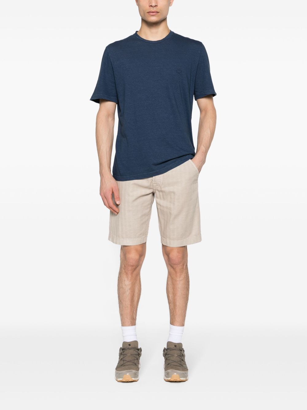 Jacob Cohën Lou Herringbone Shorts Neutrals Maison-Kitsune Men Khaki Shorts