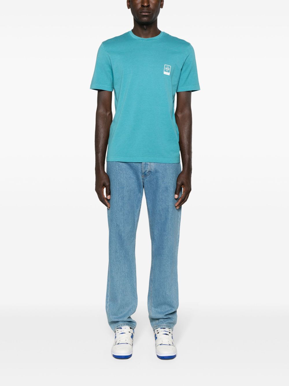 Jacob Cohën logo-print Cotton T-shirt Blue Men T-Shirts Maison-Kitsune