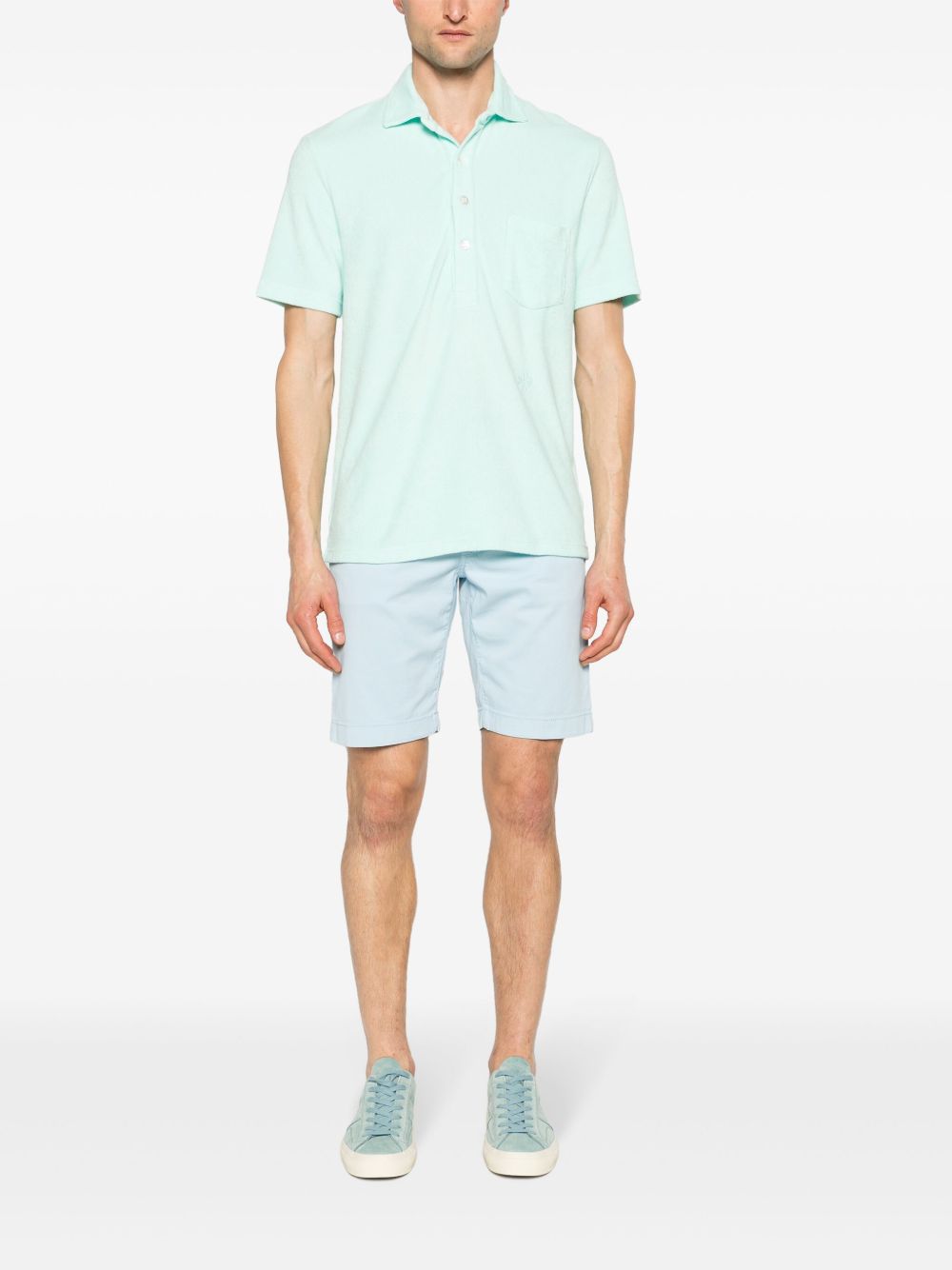 Jacob Cohën logo-embroidered Towelling Polo Shirt Blue Men Polo Shirts Maison-Kitsune