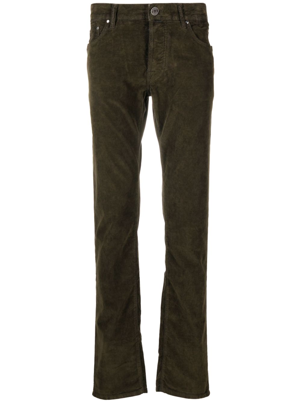 Jacob Cohën Bard Velvet Tapered Trousers Green Maison-Kitsune Men Tapered Pants