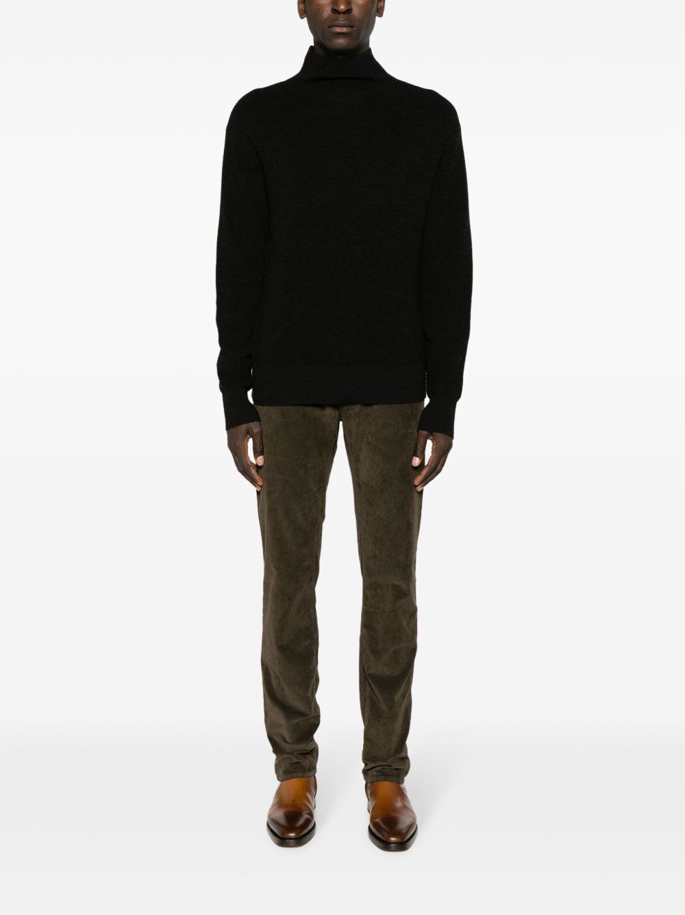 Jacob Cohën Bard Velvet Tapered Trousers Green Maison-Kitsune Men Tapered Pants