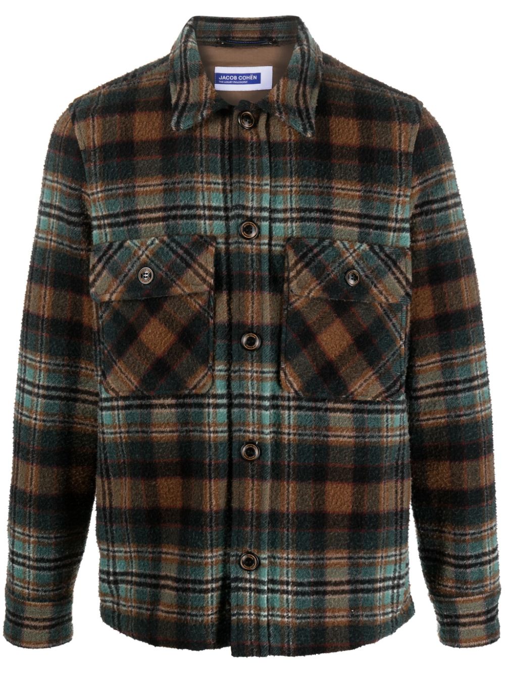 Maison-Kitsune Jacob Cohën check-pattern spread-collar Shirt Brown Men Shirts