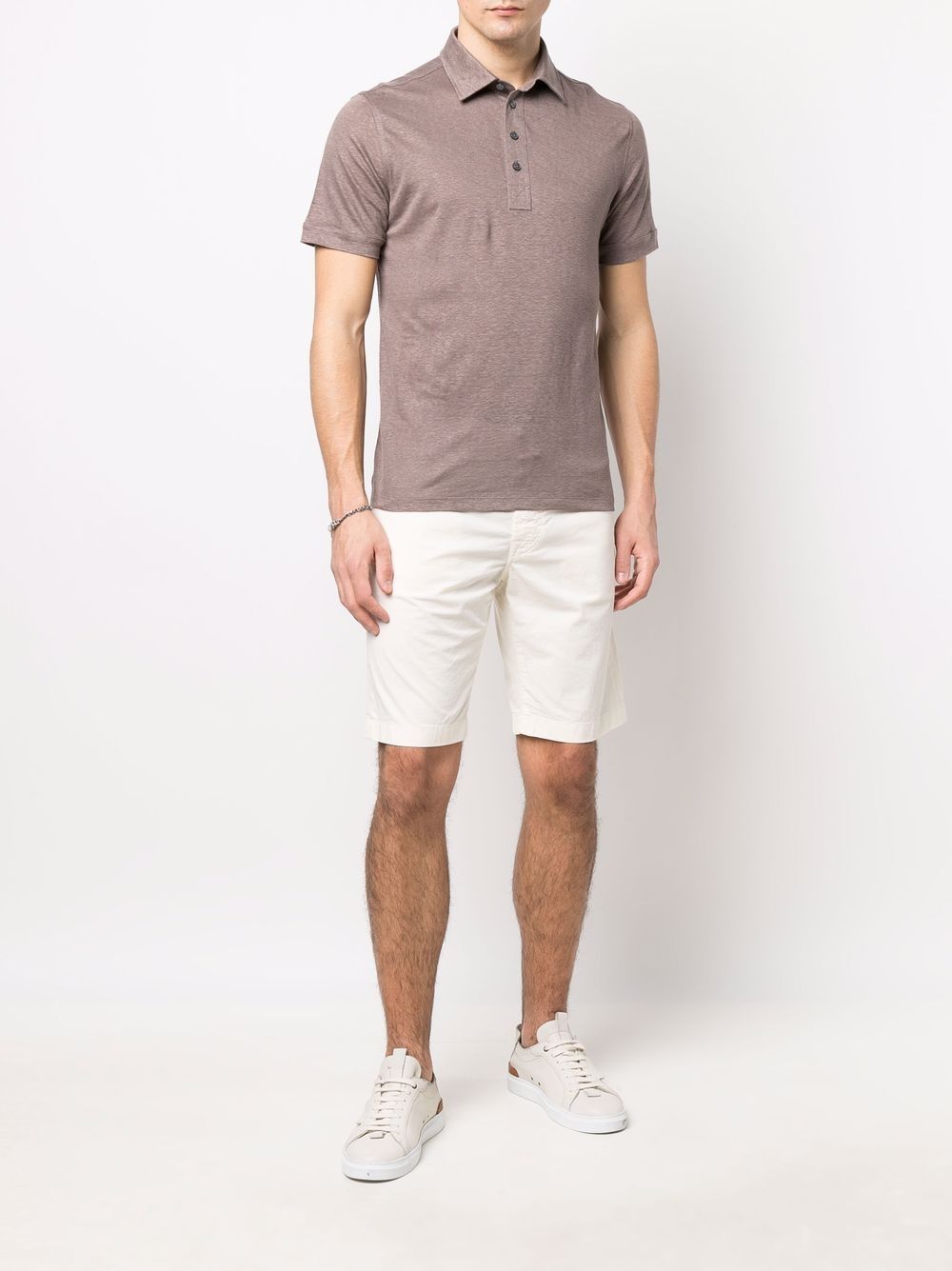 Maison-Kitsune Bermuda Shorts Men Jacob Cohën straight-leg Cotton Shorts Neutrals