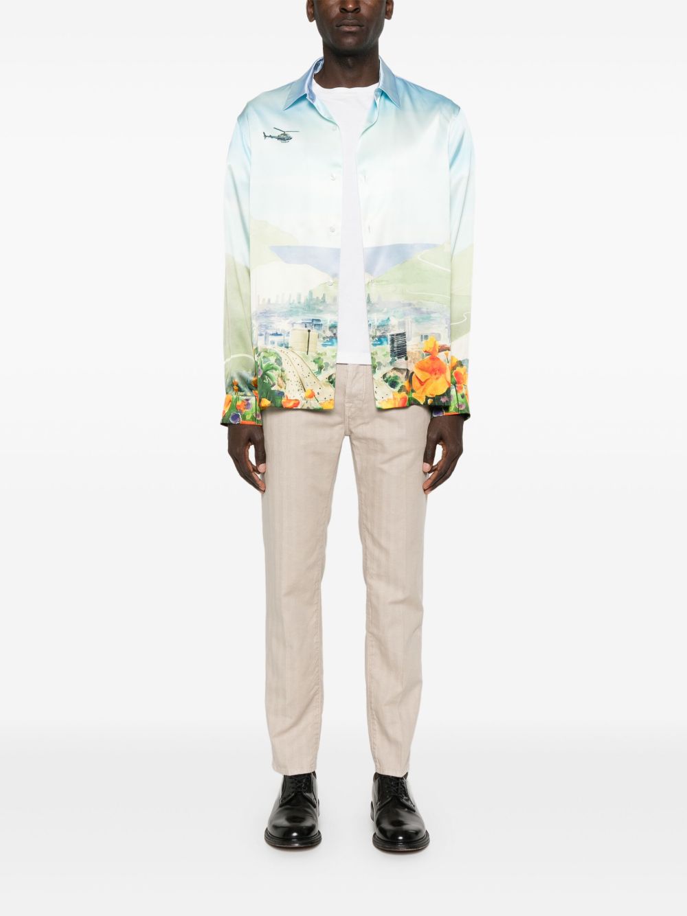 Men Tapered Pants Maison-Kitsune Jacob Cohën Scott slim-cut Trousers Neutrals