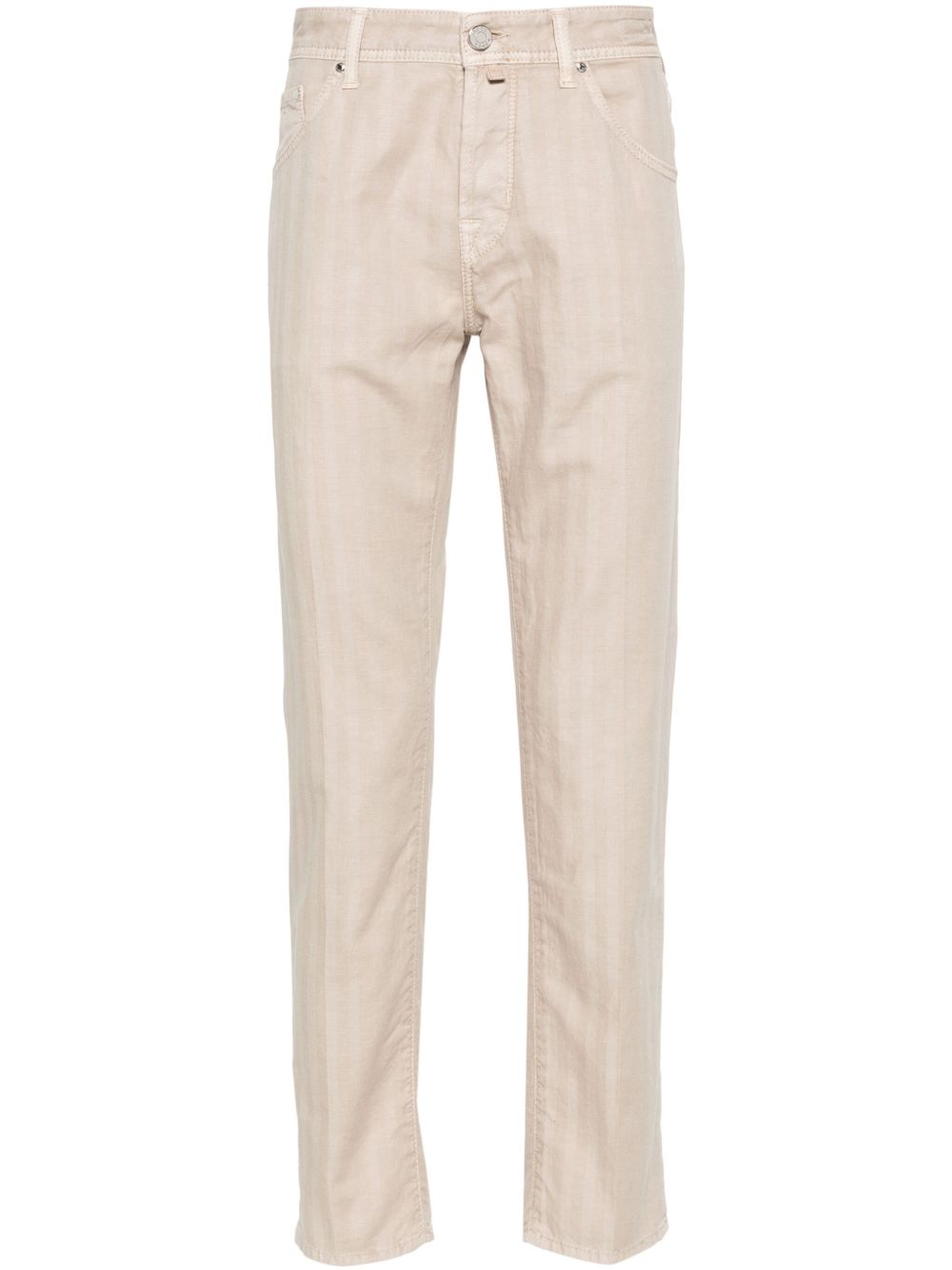 Men Tapered Pants Maison-Kitsune Jacob Cohën Scott slim-cut Trousers Neutrals