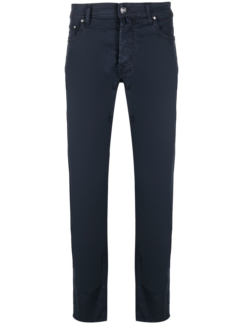 Men Tapered Pants Maison-Kitsune Jacob Cohën mid-rise slim-cut Trousers Blue