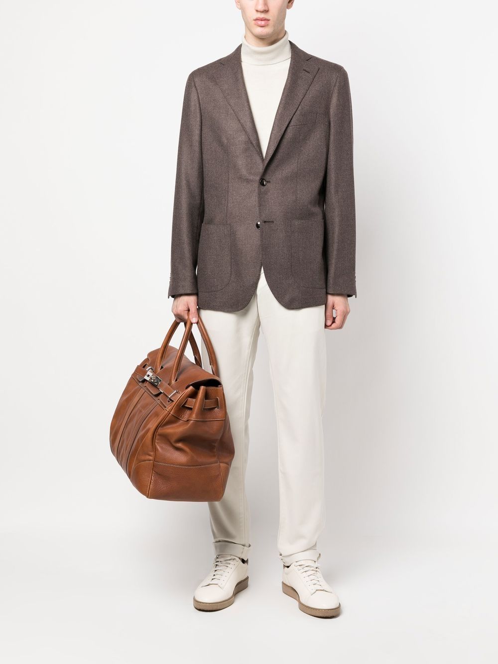 Maison-Kitsune Jacob Cohën straight-leg Twill Trousers White Men Regular-Fit & Straight Leg Pants
