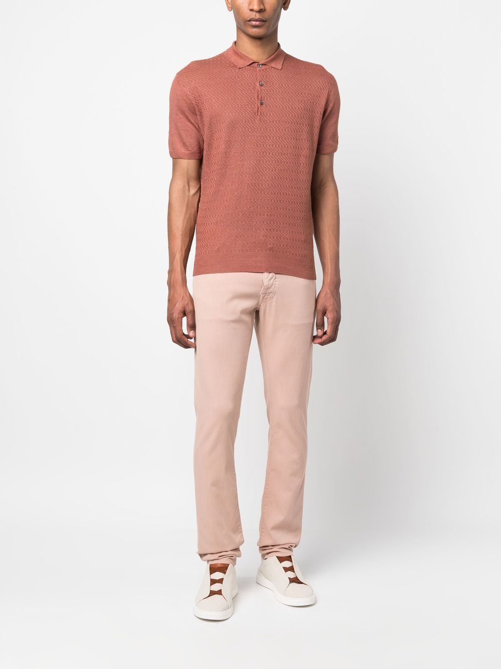 Jacob Cohën scarf-detail Slim Jeans Pink Men Regular-Fit & Straight Leg Pants Maison-Kitsune