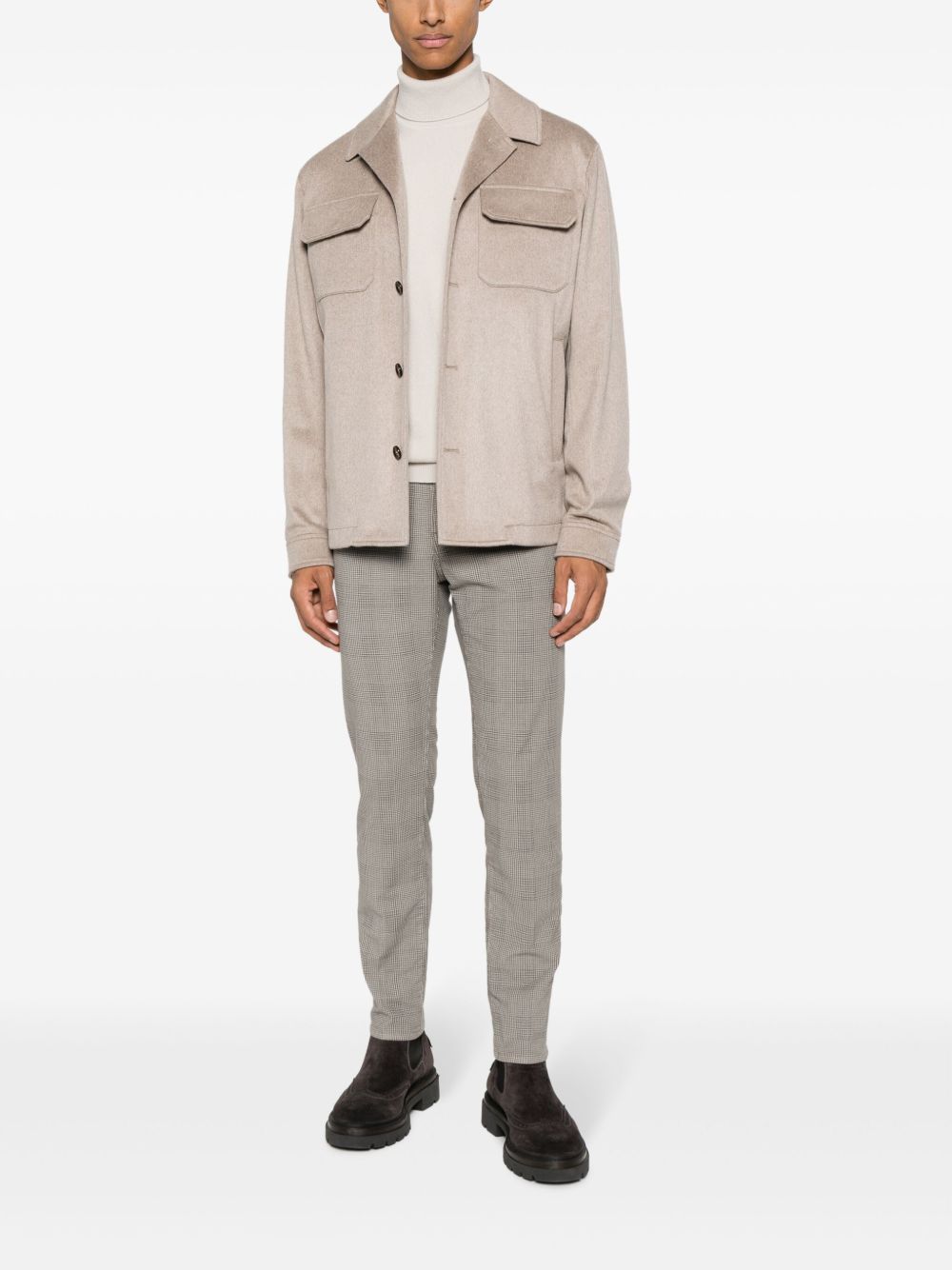 Jacob Cohën Mini check-print Skinny Trousers Grey Maison-Kitsune Men Skinny Pants