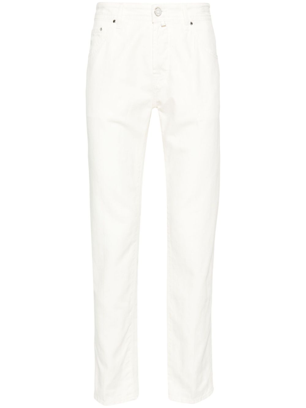 Maison-Kitsune Tapered Pants Men Jacob Cohën Scott slim-cut Trousers White
