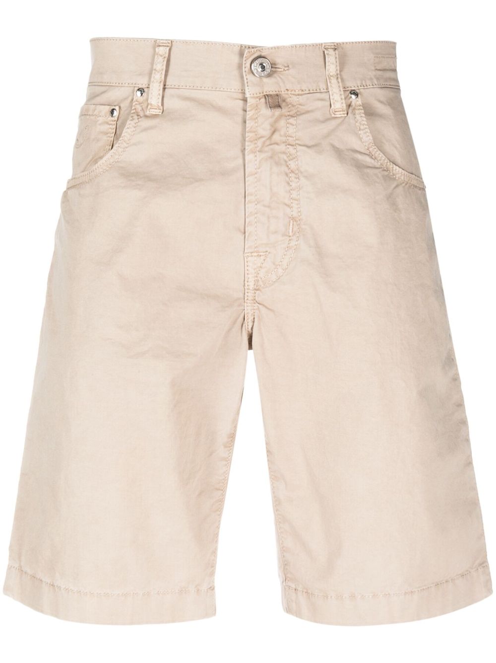 Men Bermuda Shorts Maison-Kitsune Jacob Cohën logo-patch Bermuda Shorts Neutrals