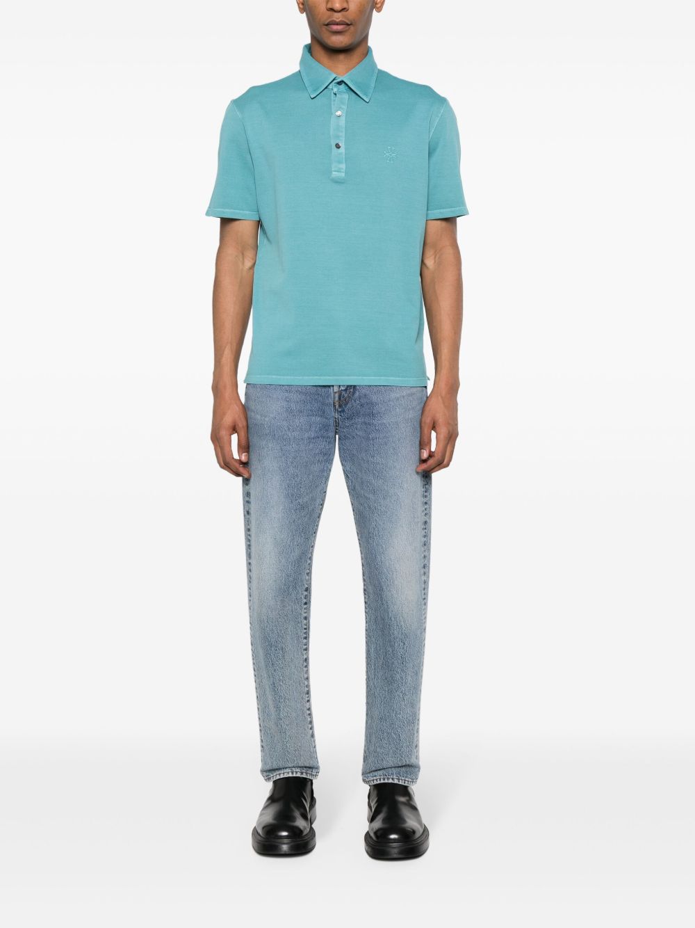 Jacob Cohën monogram-embroidered Polo Shirt Blue Men Polo Shirts Maison-Kitsune