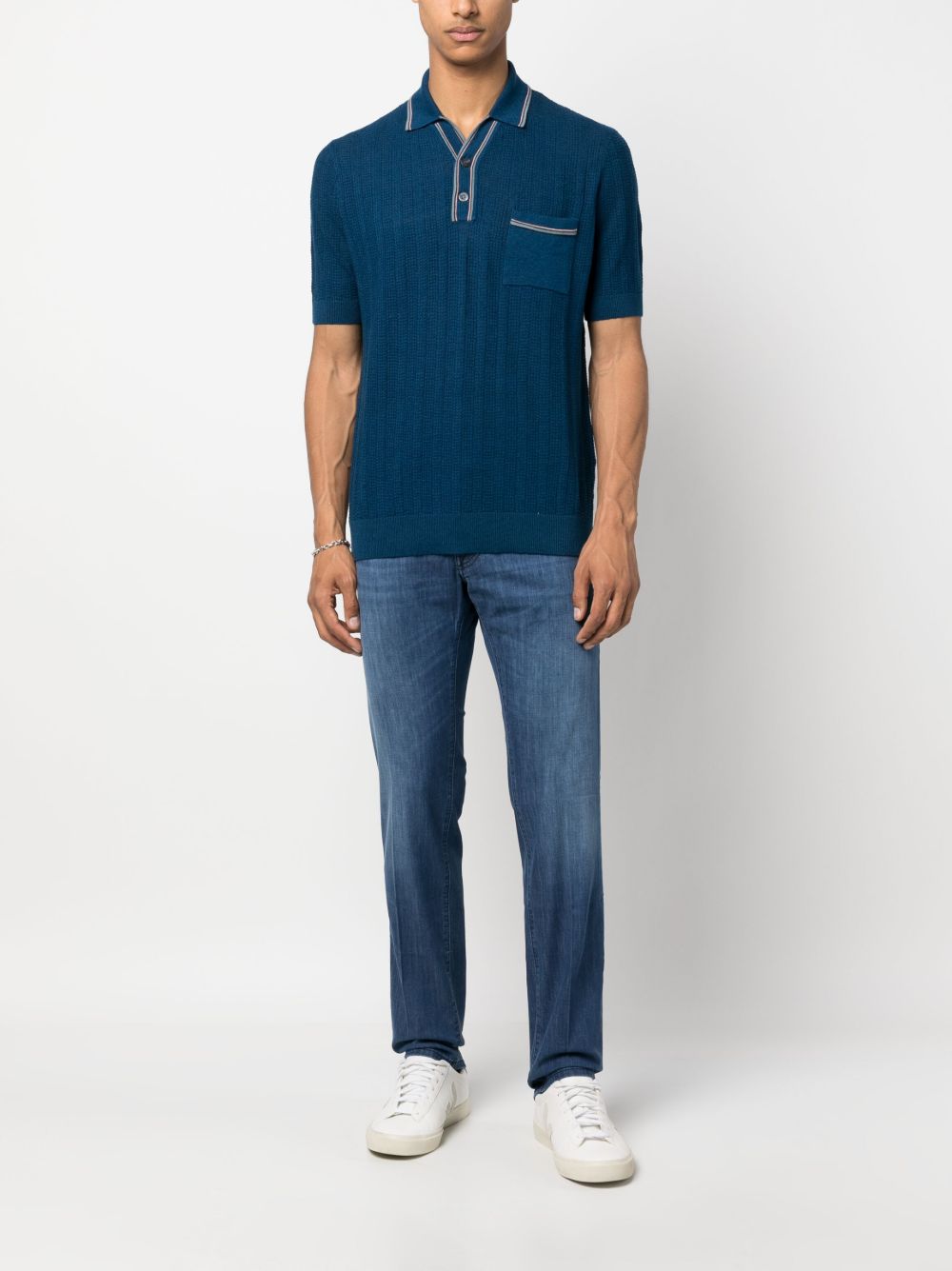 Men Regular-Fit & Straight Leg Pants Maison-Kitsune Jacob Cohën motif-embroidered straight-leg Jeans Blue