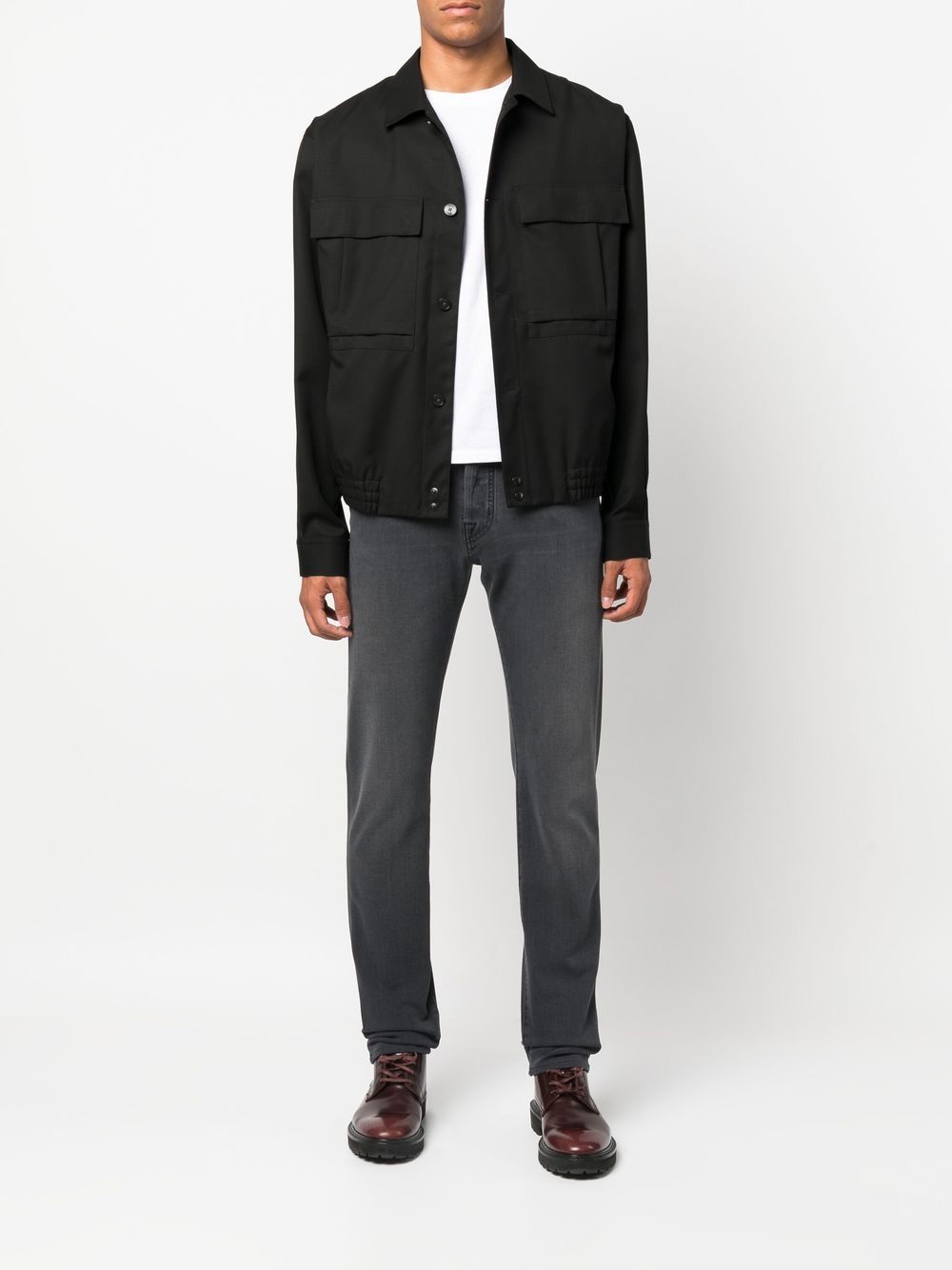 Jacob Cohën scarf-detail straight-leg Jeans Grey Maison-Kitsune Men Regular & Straight-Leg Jeans