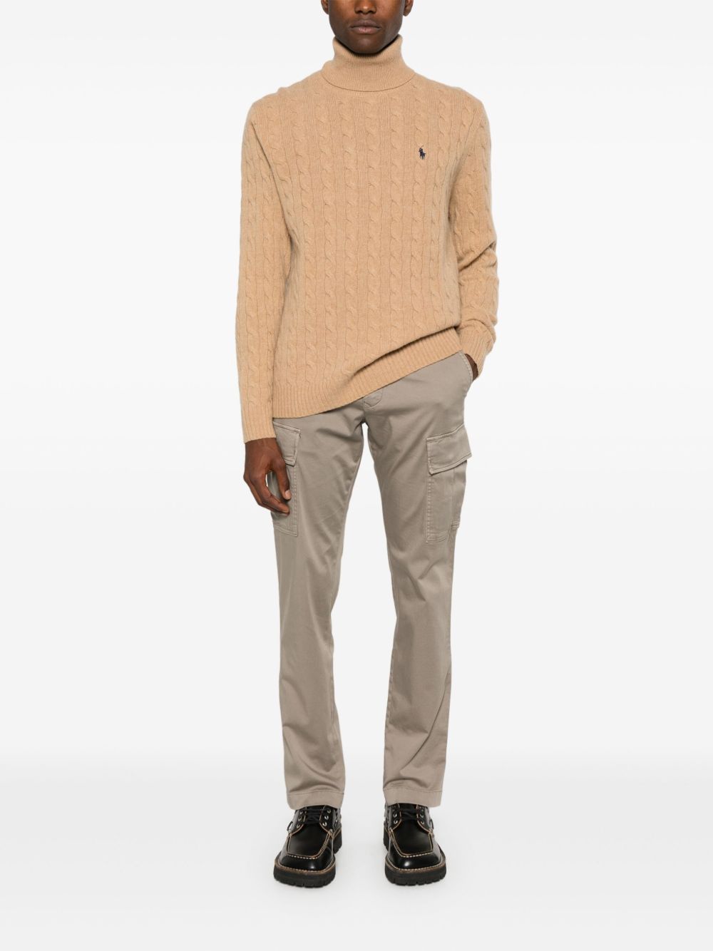 Men Tapered Pants Maison-Kitsune Jacob Cohën logo-patch Cargo Pants Neutrals