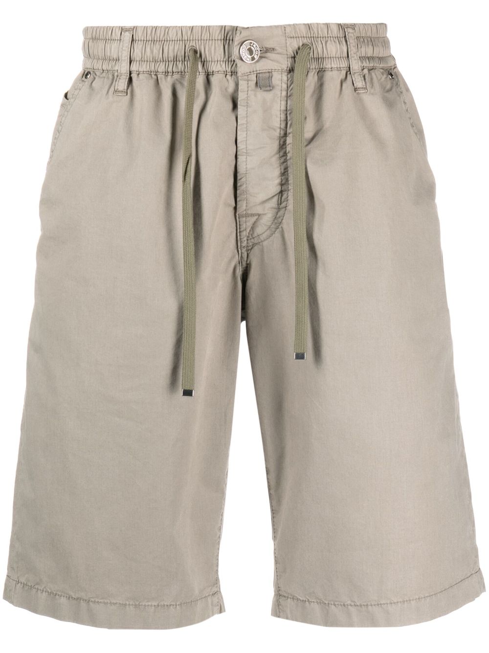 Maison-Kitsune Jacob Cohën logo-patch Drawstring Shorts Neutrals Men Bermuda Shorts