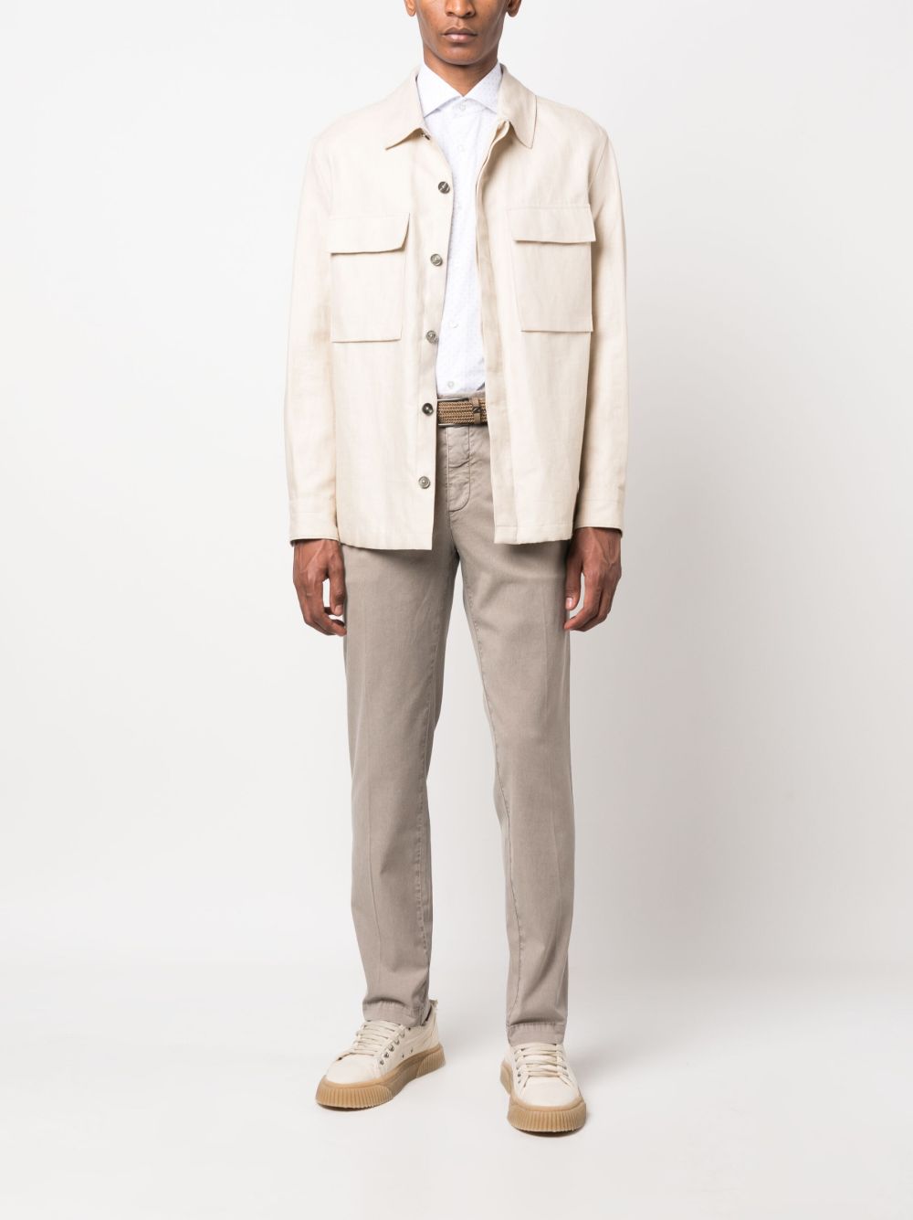 Jacob Cohën logo-patch slim-cut Jeans Grey Maison-Kitsune Men Slim-Fit Jeans
