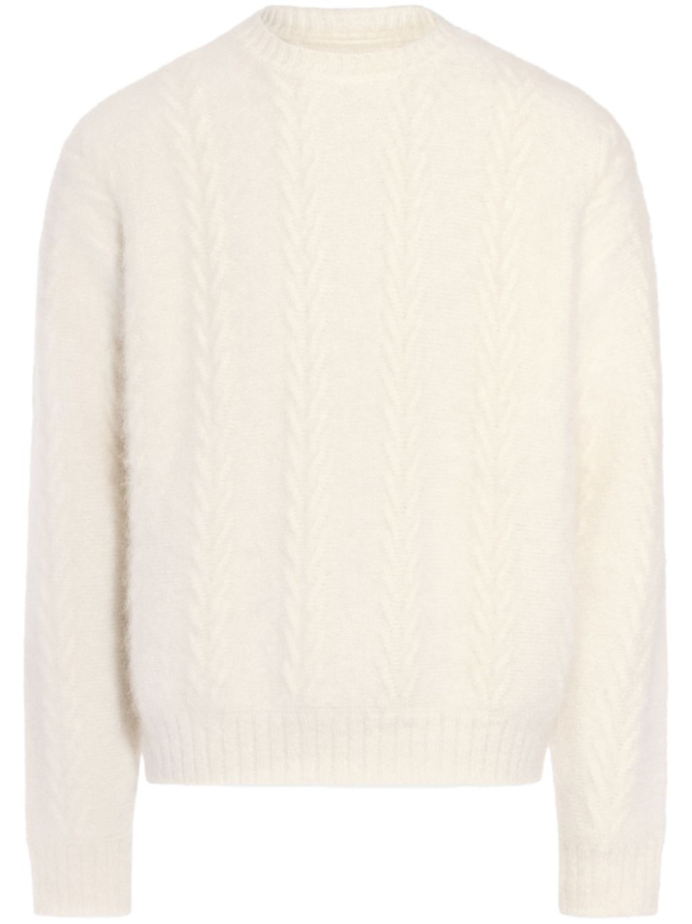 Jacquemus The Nuvola Sweater White Men Knitted Sweaters Maison-Kitsune