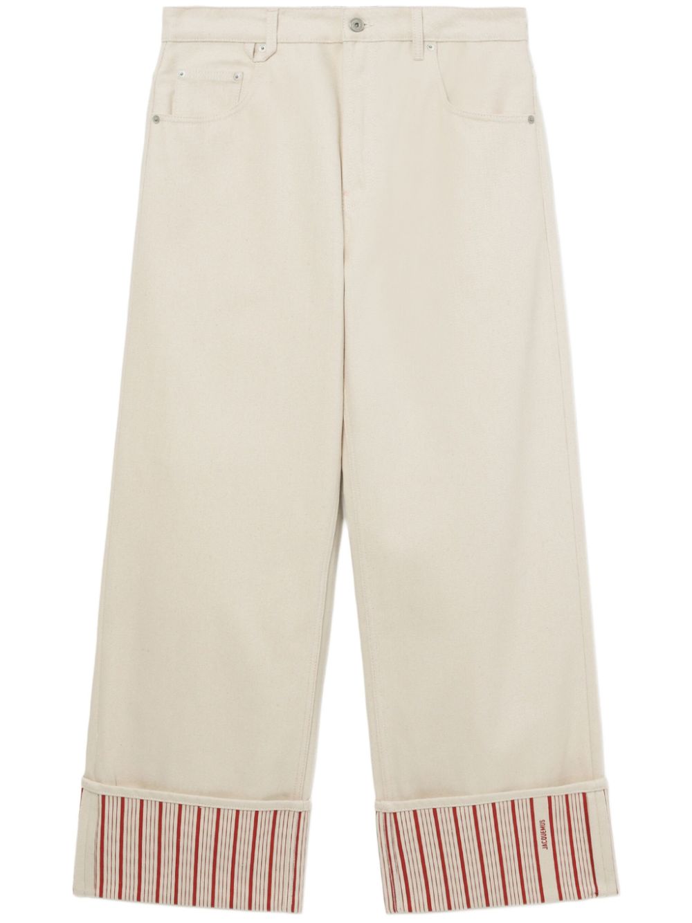 Jacquemus De-Nimes Jeans White Men Relaxed-Fit Jeans Maison-Kitsune
