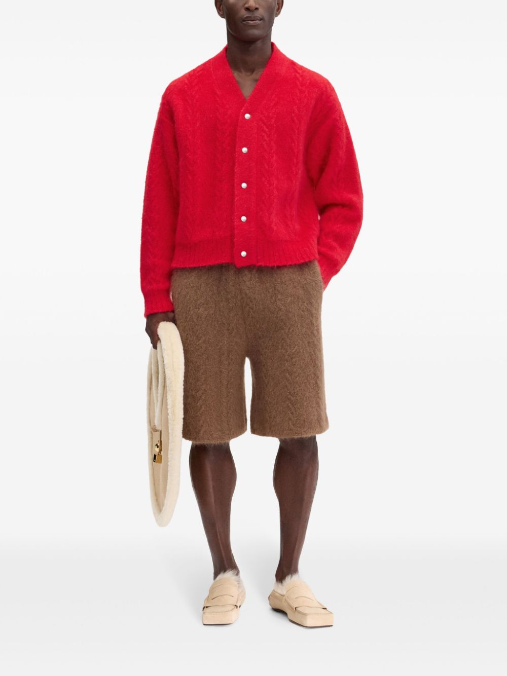 Maison-Kitsune Jacquemus The Nuvola Cardigan Red Men Cardigans