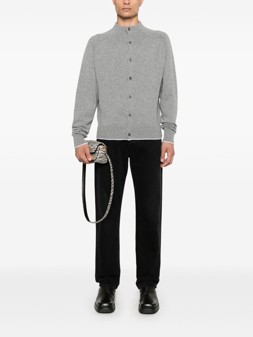 Maison-Kitsune Cardigans Men Jacquemus Le Cardigan Pittato Cardigan Grey