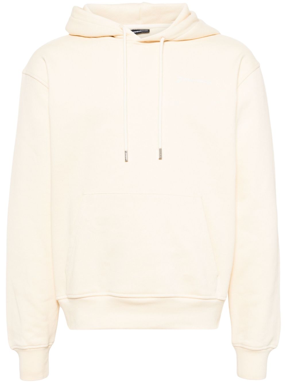 Jacquemus logo-embroidered Cotton Hoodie Neutrals Maison-Kitsune Men Hoodies