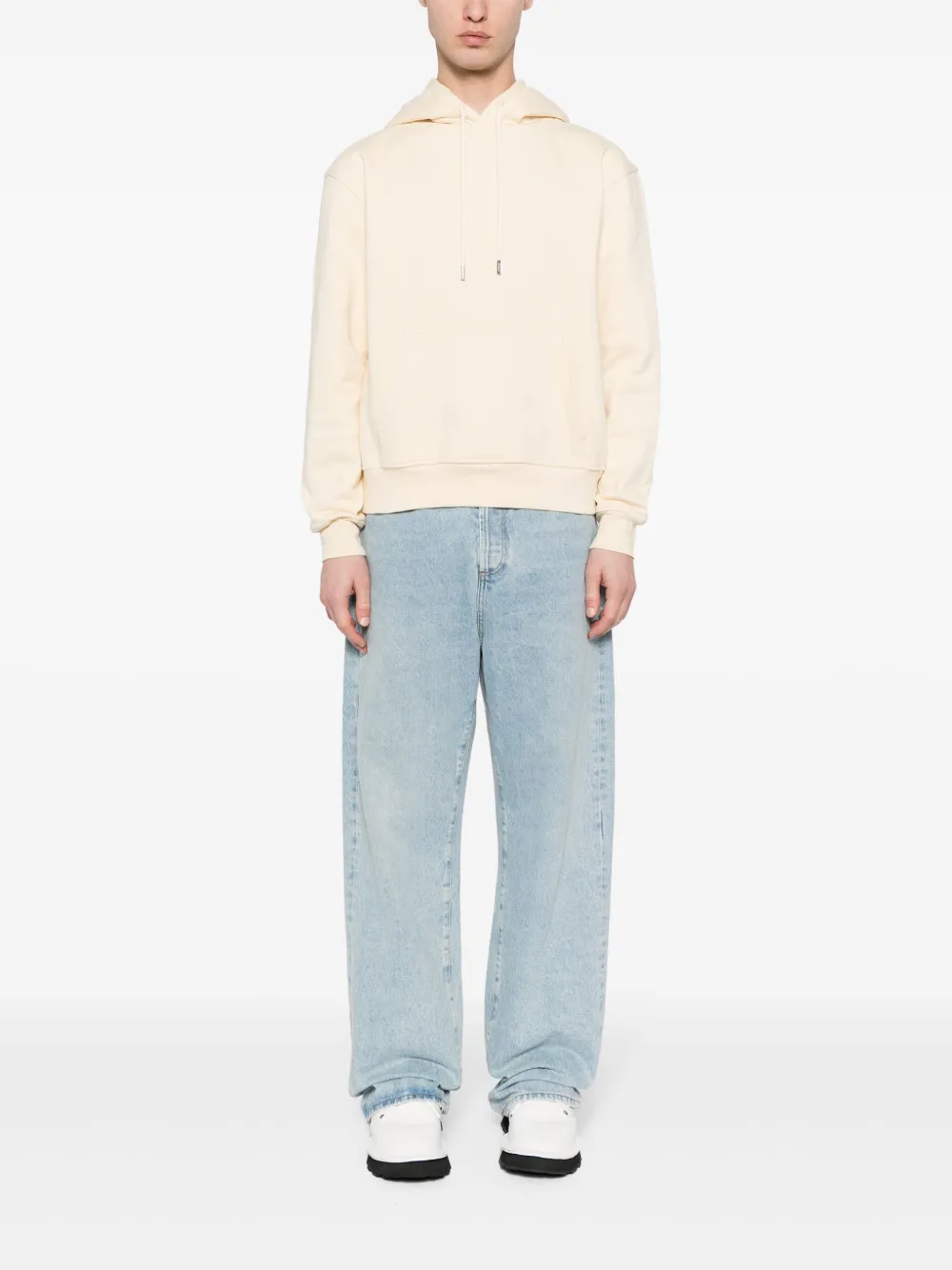 Jacquemus logo-embroidered Cotton Hoodie Neutrals Maison-Kitsune Men Hoodies
