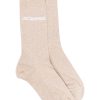 Maison-Kitsune Jacquemus Les Chaussettes Jacquemus logo-intarsia Socks Brown Men Socks
