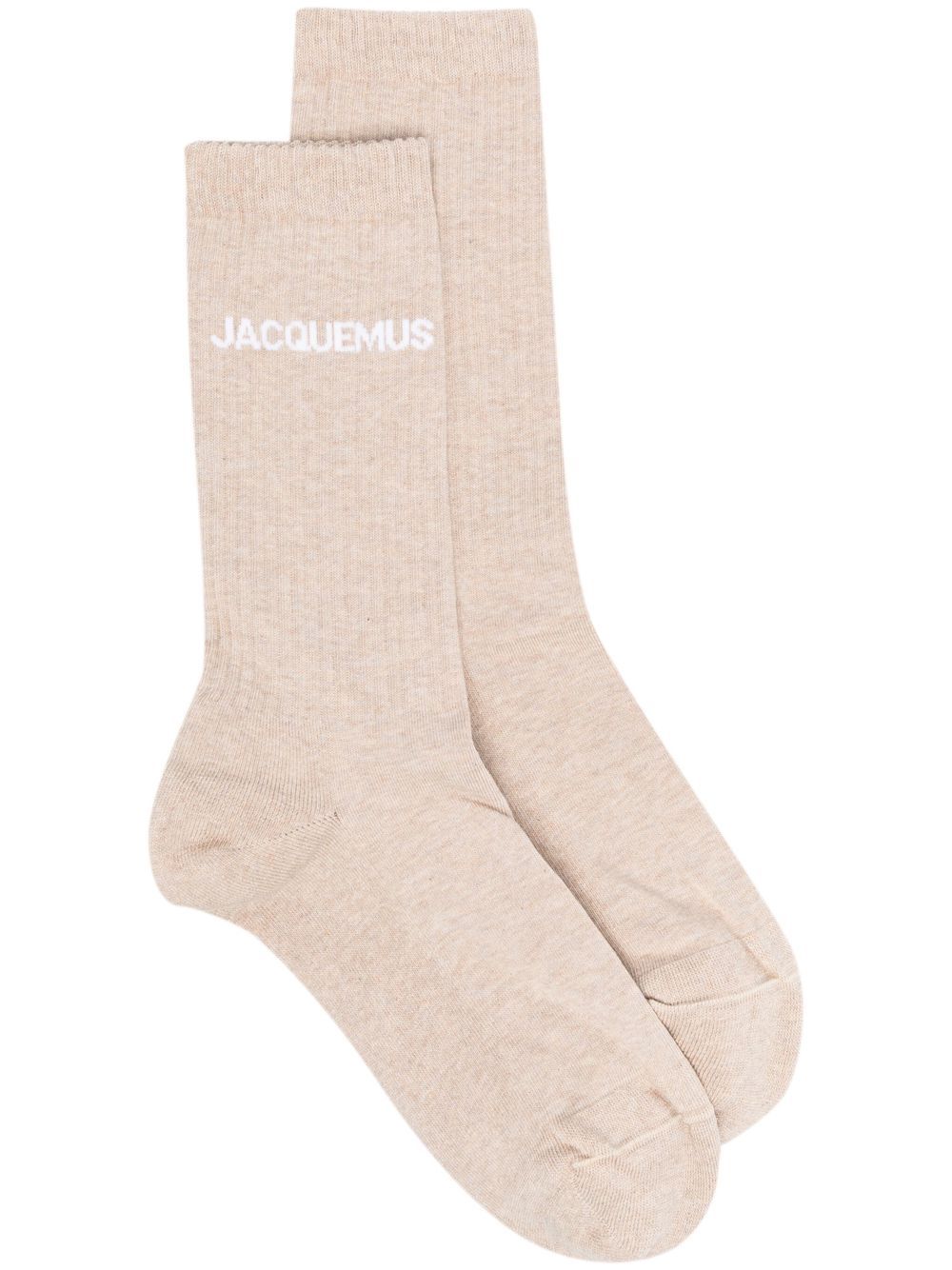 Maison-Kitsune Jacquemus Les Chaussettes Jacquemus logo-intarsia Socks Brown Men Socks