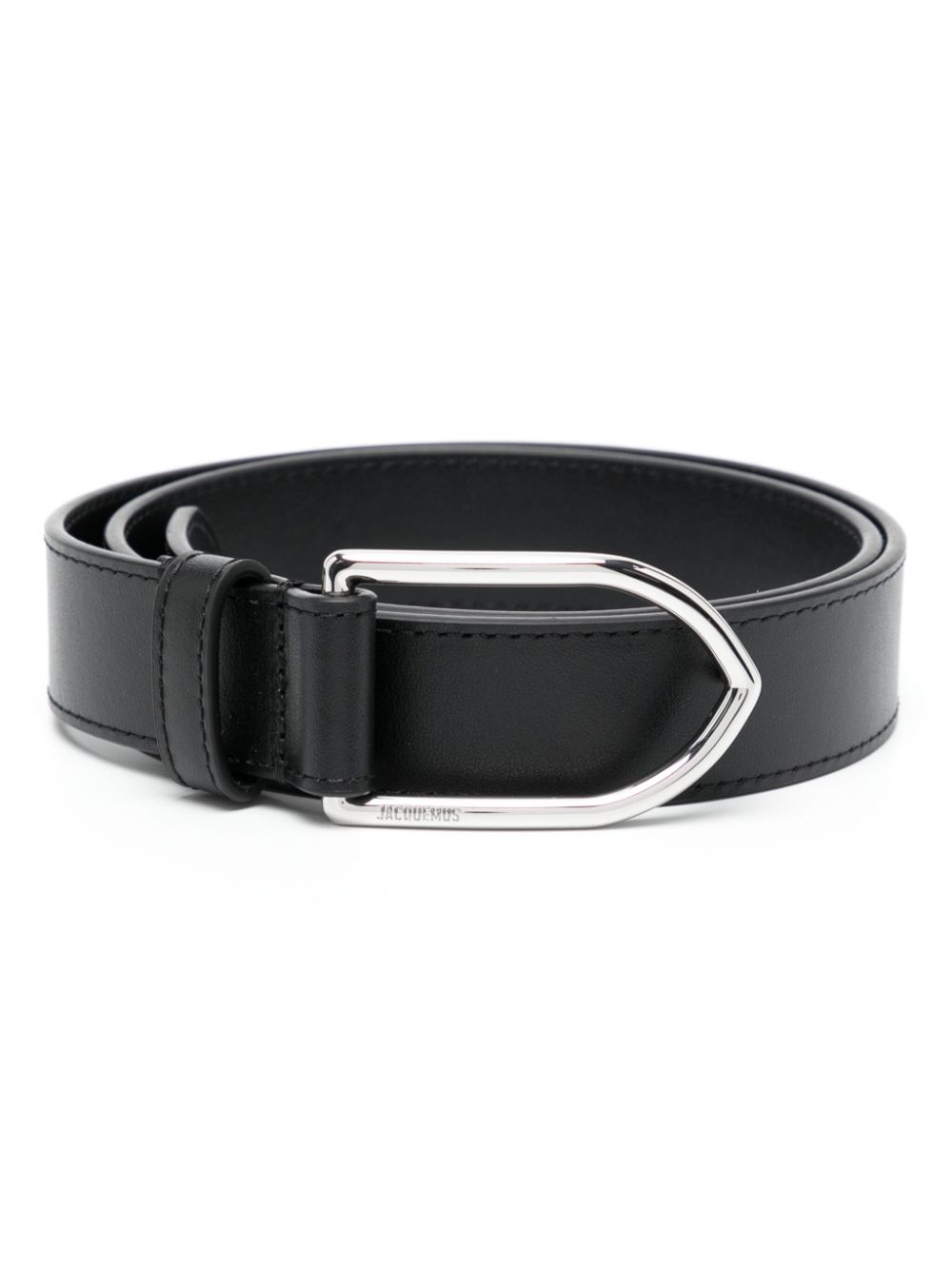 Jacquemus logo-engraved Leather Belt Black Men Belts Maison-Kitsune