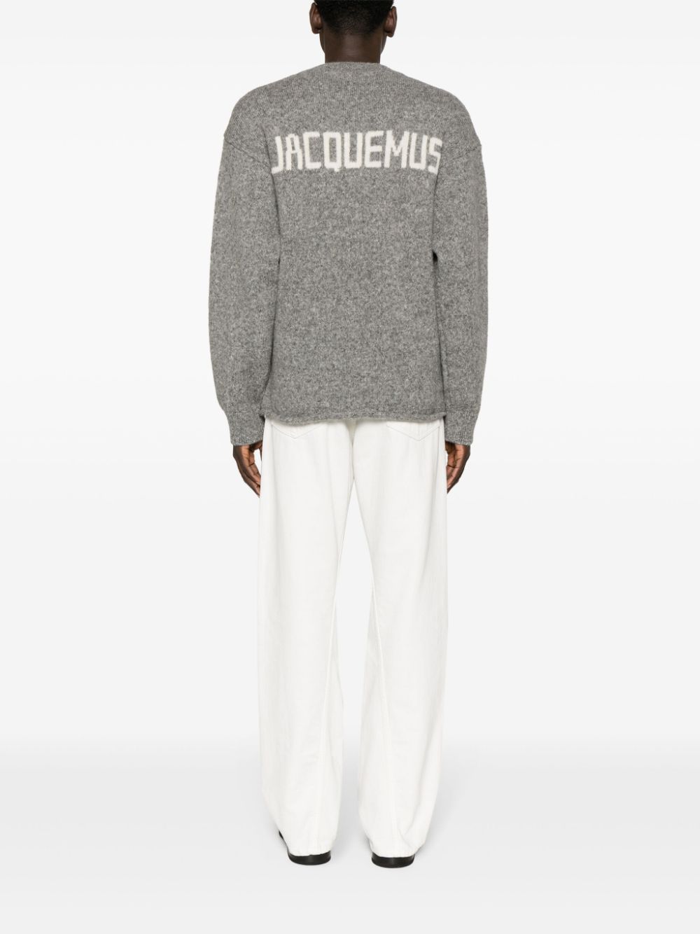 Jacquemus Le Pull Jacquemus Jumper Grey Men Knitted Sweaters Maison-Kitsune