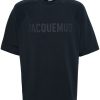 Maison-Kitsune T-Shirts Men Jacquemus Le T-shirt Typo long-sleeve Top Blue