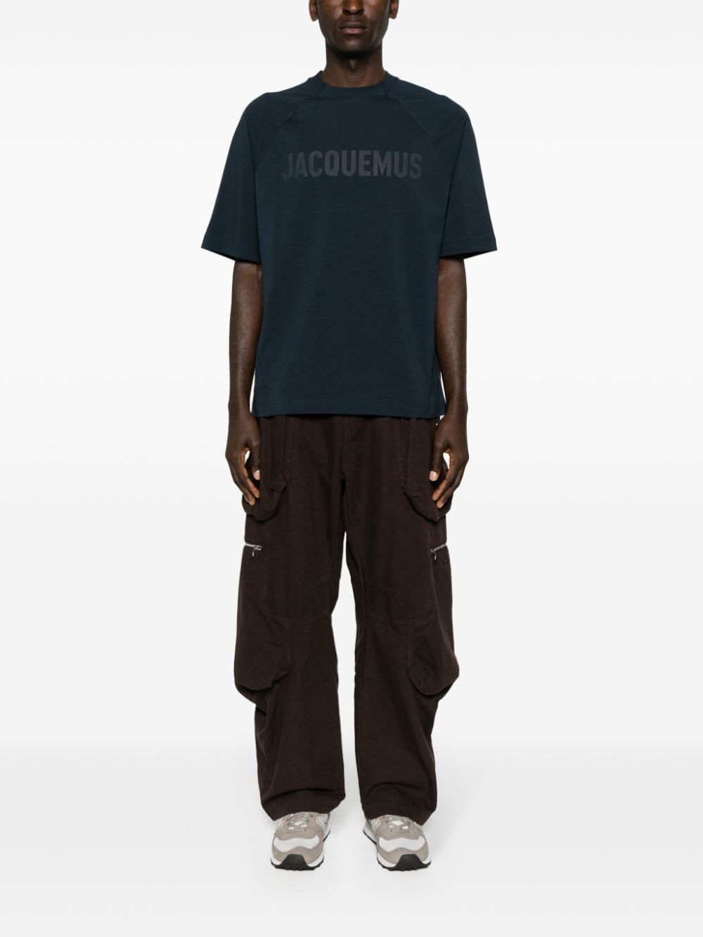 Maison-Kitsune T-Shirts Men Jacquemus Le T-shirt Typo long-sleeve Top Blue