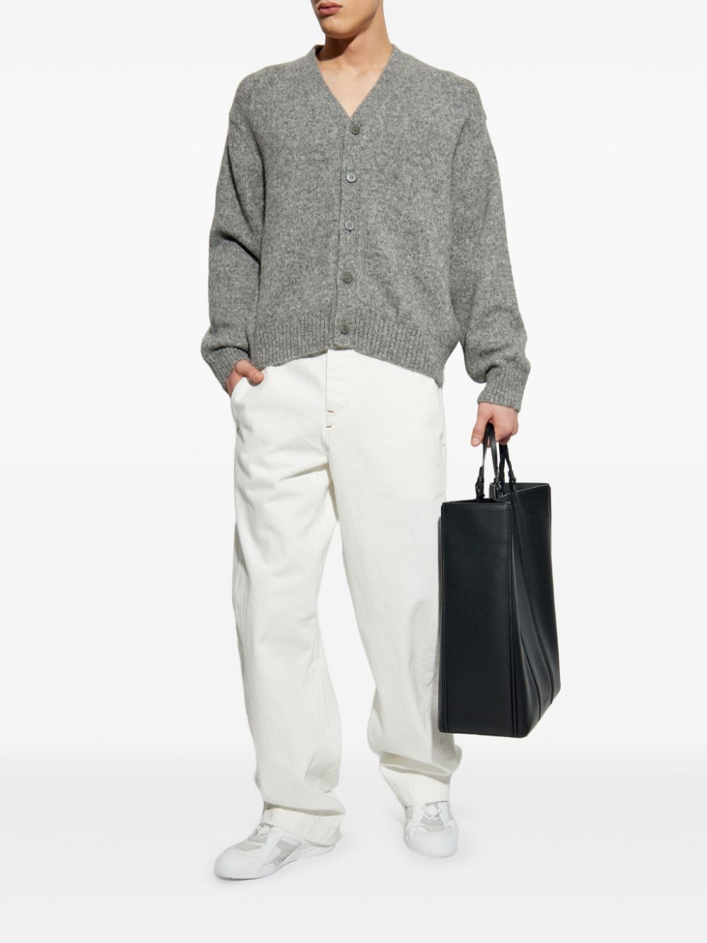 Jacquemus Jacquemus Cardigan Grey Men Cardigans Maison-Kitsune