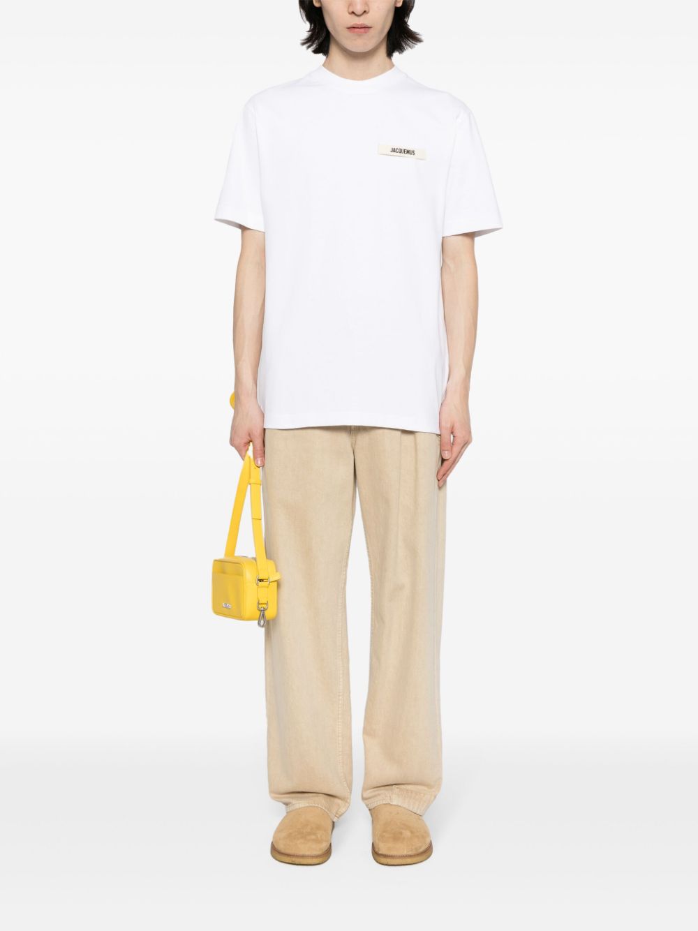 Jacquemus Le T-shirt Gros Grain Top White Maison-Kitsune Men T-Shirts