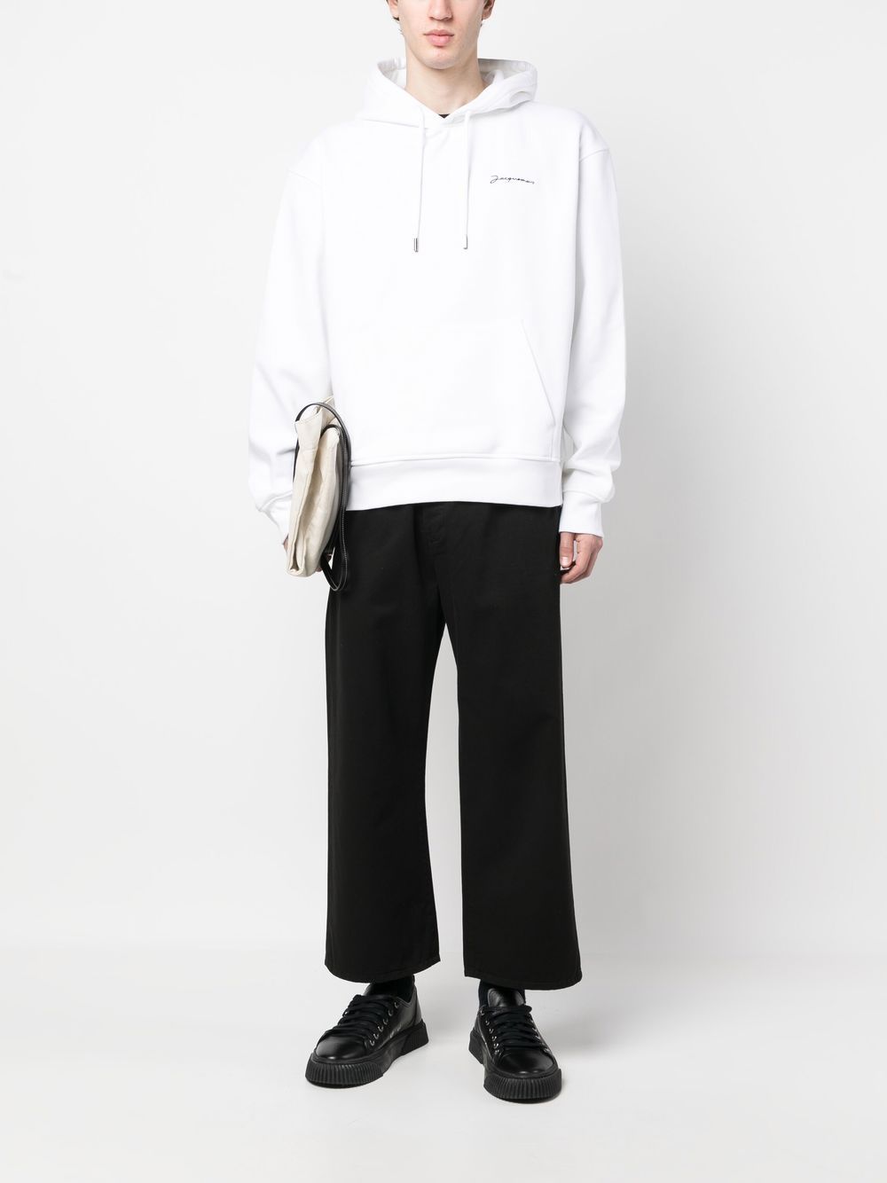 Jacquemus Le Sweatshirt Brodé Hoodie White Maison-Kitsune Men Hoodies