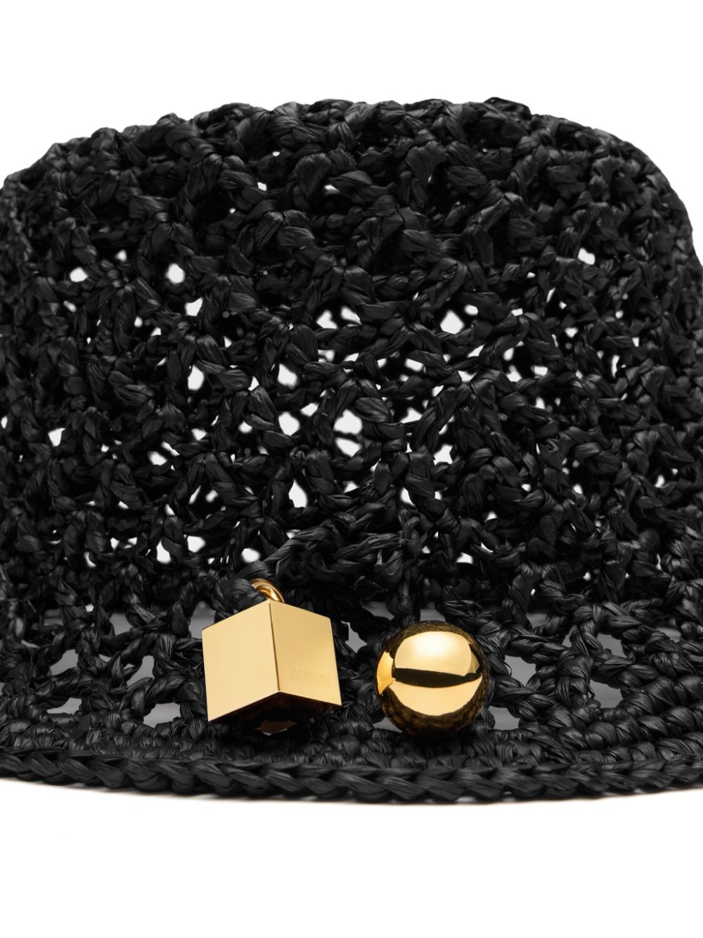 Men Hats Maison-Kitsune Jacquemus Le Bob Spiaggia Raffia Bucket Hat Black