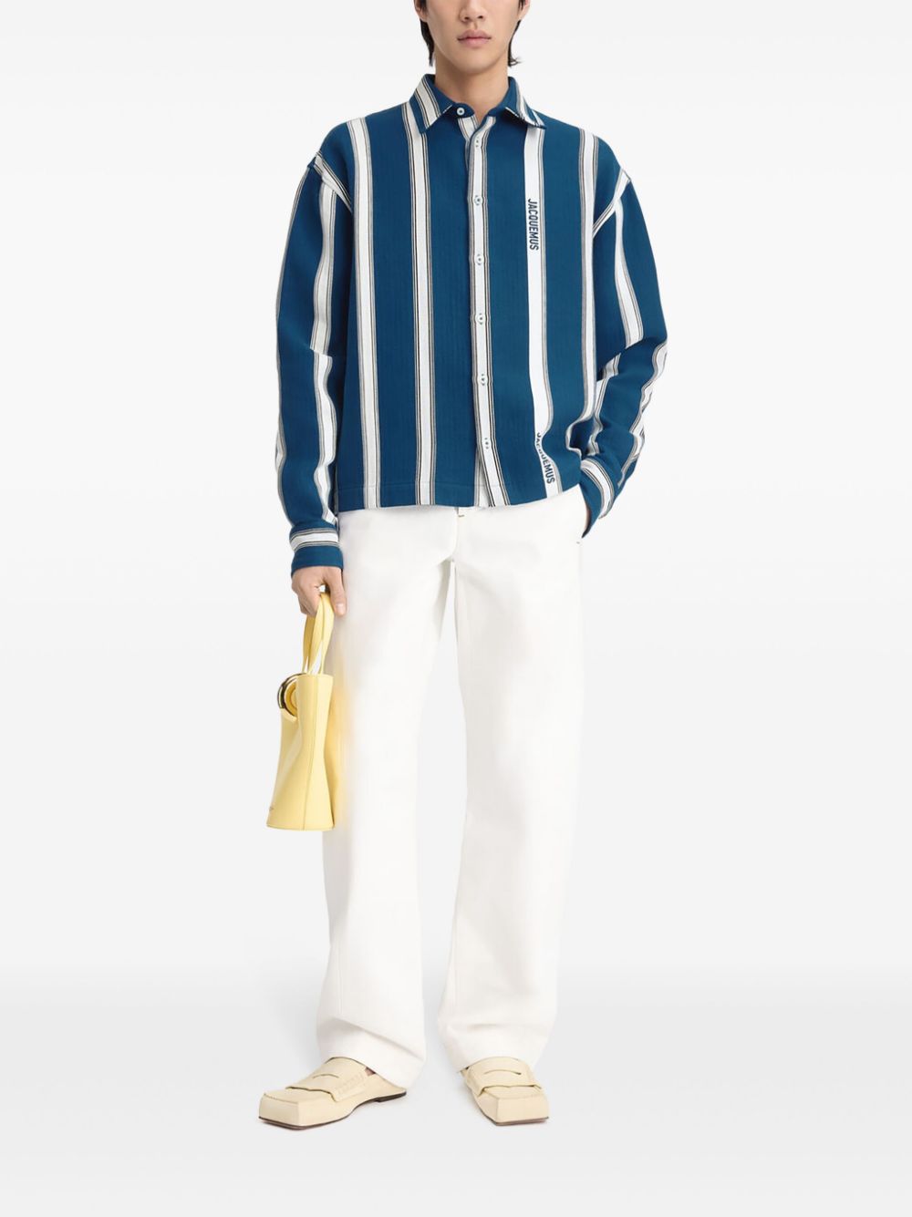 Men Shirts Maison-Kitsune Jacquemus La Chemise Papier Shirt Blue
